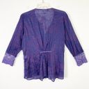 Coldwater Creek Vintage  Purple Lace Embroidered Whimsygoth Blouse Size PL Photo 3