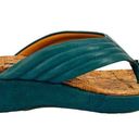 Kork-Ease  Madison Wedge Flip Flop Sandal Womens Size 10 Blue Leather Photo 2