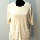 Banana Republic  off-white sweater short sleeve lightweight scoopneck large work Photo 0