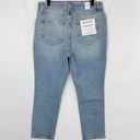 Good American New  Good Classic Distressed Straight Leg Jeans Indigo046 Photo 10