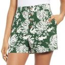 BP Green Hawaiian Tropical Floral Button Front High Rise Shorts S Photo 0