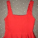 Alice + Olivia  Georgina Peplum Mini Dress Employed Red Bodycon Flare Ruffle Zip Photo 5