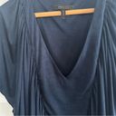 BCBGMAXAZRIA BCBG Maxazaria Navy Blue Silky Flutter Sleeve Rouched Top XS Photo 5