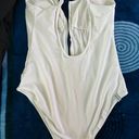 One Piece White Swim Suit Photo 3