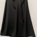 Jason Wu  Black Satin Tie Strap low black slip midi dress ruched S Photo 10