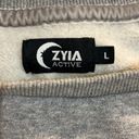 Zyia  Mountain Patch Sweatshirt Size Large Gray Crewneck Athletic Athleisure Photo 11