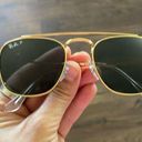 Ray-Ban  Square Aviator Sunglasses RB3557 9196/48 Gold Polarized Italy + Case Photo 0