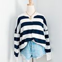 Blue & White Striped Crewneck Pullover Size XL Photo 1