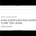 Dear John  Kara Super High Rise Super Flare Tide Jeans 30 NWOT Photo 2