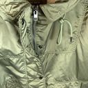 American Eagle AEO Flight Bomber Jacket Sherpa-Lined Hooded Satin Green L Photo 7