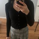 Black Knitted button top Size M Photo 1