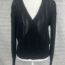 ASTR  The Label Surplice Front Black Pointelle Sweater. Size S, NWT Photo 0