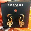 Coach  gold stud hoop earrings Diamond bow​​​​​​ Photo 0