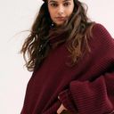 Free People NWT  Oversized Ribbed Chunky Knit Turtleneck‎ Pullover Sweater Sz XS Photo 6