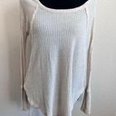 Free People  Women's Cream Waffle Knit Tunic Tops Size Medium Photo 0