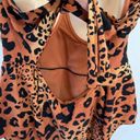 Forever 21  NWT Peplum Leopard Open Back Swim Suit Size 3X Photo 5