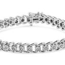 Brilliance NIB Haus of  .925 Silver 1/2 Cttw Diamond Swoosh 7" Tennis Bracelet Photo 0