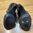 ALLSAINTS  Spitalfield Womens 36 US 5.5 Black Wood Wedge Heel Shoe Sandal Leather Photo 7