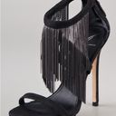 Brian Atwood B  Black Cassiane Metal Chain Fringe High Heel Sandals BNIB 7.5 Photo 2