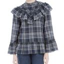 Max Studio NWT  Plaid Ruffles TOP medium Photo 0