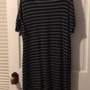 Eliane Rose  Navy and Gray Striped Short Sleeve Dress Size Small Photo 1
