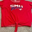 Blue 84  Red SMU Mustangs Short Sleeve Toe Front Top XL Photo 3