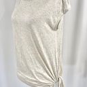 Max Studio New  Knotted Hem Cap Sleeve Tee Knit Jersey Heather Pebble Photo 8