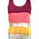 Margo & Sebastian Lace detail Tiered Colored Block Tank Size Medium Photo 0