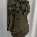 Lucy Paris New Lucy & Co Petal One Shoulder Dolman Tunic Embellished Mini Dress Green M/L Photo 5