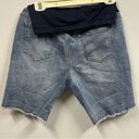 Bermuda Maternity  Full Comfort Belly Band Blue Jean Shorts Women’s Medium 8 10 Photo 2