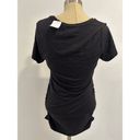 A pea in the pod  Ruched Scoop Neck Maternity, Postpartum Top in Black L Photo 4