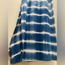 Caution to the Wind  Blue & White Tie Dye Off-the-Shoulder Fitted Maxi Dress - M Photo 11