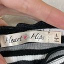 Heart & Hips Hearts & Hips Black & White Striped Off the Shoulder Long Sleeve Crop Top Photo 3