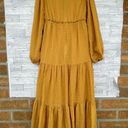 Rachel Parcell  Mustard Yellow Ruffled Tiered Long Sleeve Maxi Dress Textured Photo 9