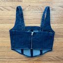 Dynamite  Denim Corset Crop Top Photo 2