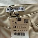 ZARA NWT  Faux Leather  mini flare pants size 2 High Waist ecru off white cream Photo 4