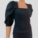 Jason Wu NWT  Women’s L Black Corset Top Square Neck Puff Sleeve Boning Photo 4