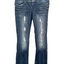 Guess  Womens Size 24 Dark Wash Low Rise FOXY FLARE JEANS Denim Jeans Distress Photo 0