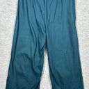 J.Jill  Linen Blend Wide Leg Pull On Women’s Pants Teal Belt Crop Lagenlook L Photo 2