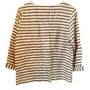 Rachel Zoe  Womens 100% Linen Top EUC Brown/White Stripes Button Up Blouse Loose Photo 1