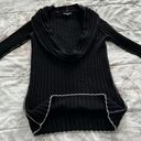 Banana Republic Luxury Cashmere Blend Black Wool Cashmere Deep Cowl Neck Cable Knit Sweater, size S Photo 4