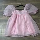 Pink Puff Sleeve Mini Dress Medium Photo 3