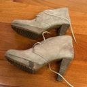 Paul Green  Nubuck Leather Platform Heel Lace-up Boots Chukka Booties UK 4.5 US 7 Photo 4