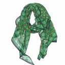 CAbi Silk Green Heart Print Pointed Scarf Photo 0