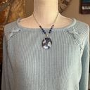 a.n.a  Crewneck Sweater Criss-Cross Sleeve Detail Size XL Light Blue Photo 12