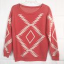 Aztec Bohemian Western Southwestern Festival Cowgirl Tribal Womens Sweater Sz M Orange Size M Photo 0