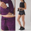 Lululemon Reversible Double Time Short Grey And Purple Size 6 Photo 1