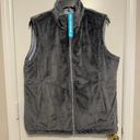 Free Country Reversible Grey Fuzzy Puffer Vest Sleeveless Full Zip Jacket Large Photo 7