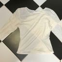 Natori Vintage 80s 90s  Sheer Lace Top Button Scoop Neck Cream Ivory White Small Photo 4