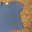 Full Tilt Essentials blue lettuce edge trim t-shirt Photo 3